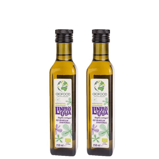 2 x Linfröolja Kallpressad, 250 ml Biofood 2 x Linfröolja Kallpressad, 250 ml