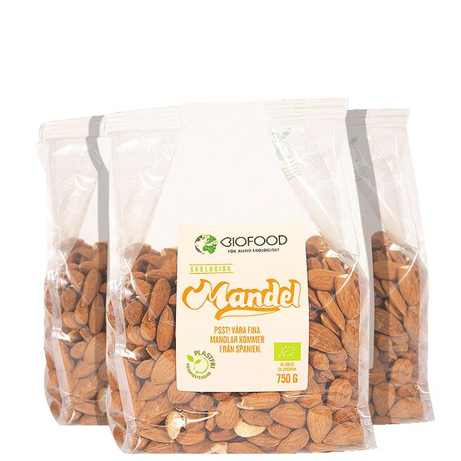 3 x Mandel Hel Biofood 3 x Mandel Hel, 750 gram