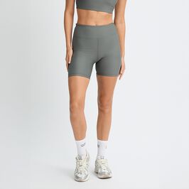 Ribbed R Bike HW Tights, Gunmetal, S  Ribbade Cykelshorts Grön