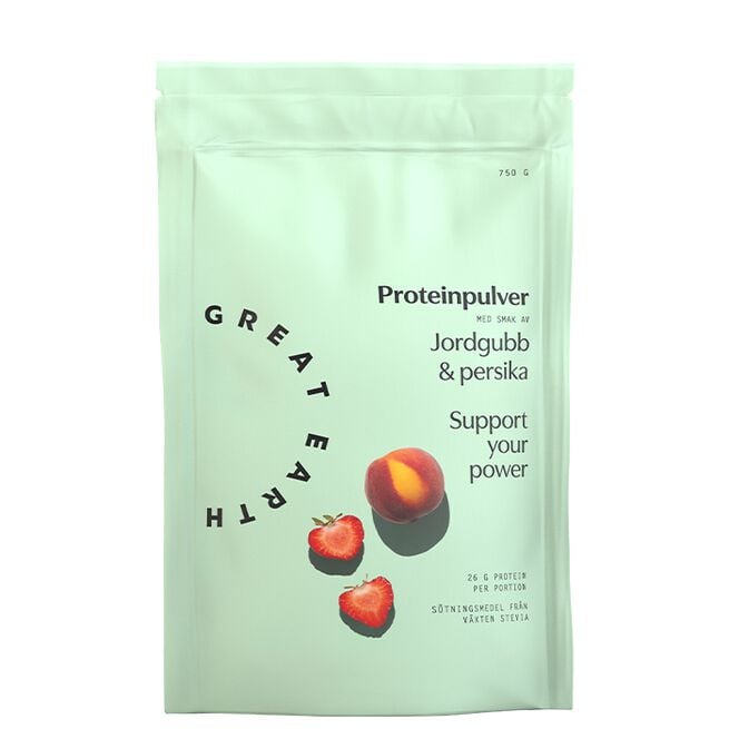 Great Earth Proteinpulver Jordgubb/Persika 750 g Jordgubb/Persika