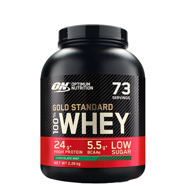 100% Whey Gold Std, 2273 g, Chocolate Mint 100% Whey Gold Standard Vassleprotein 2273 g Chocolate Mint