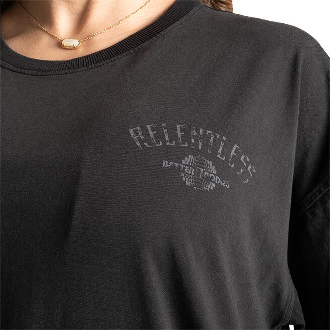 Better Bodies Relentless Oversize Tee, Washed Black Relentless Oversize T-shirt Svart