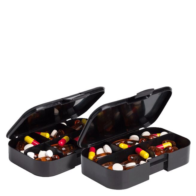 Pill Box Organizer, 2-pack, Black Pill Box Organizer 2-pack Svart