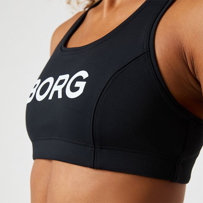Borg Mid Support Sports Bra, Black Beauty, L  Borg Mid Support Sport-bh Svart