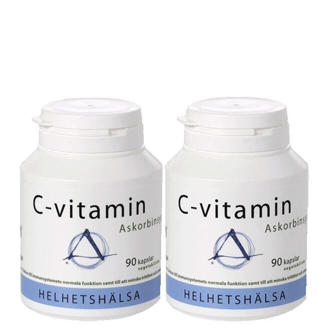 2 x C-vitamin askorbinsyra, 90 kapslar 2 x C-vitamin askorbinsyra, 90 kapslar
