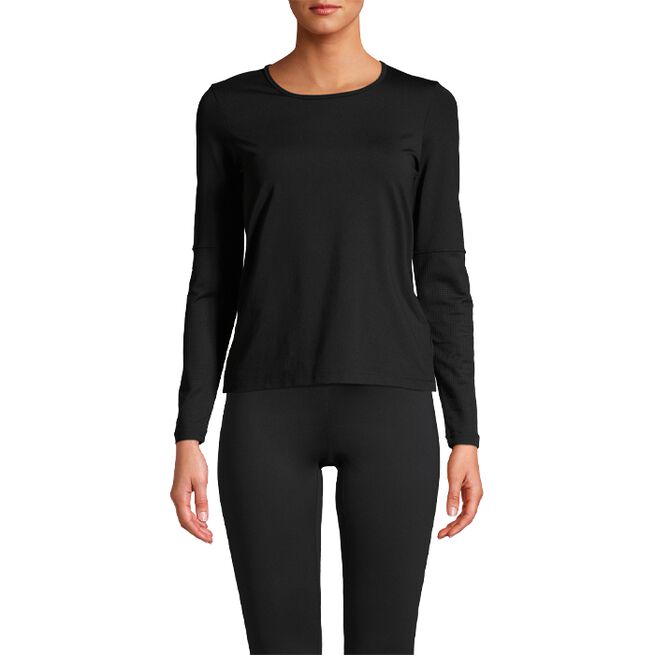 Casall Essential Long Sleeve, Black Essential Long Sleeve with Mesh Insert, Black