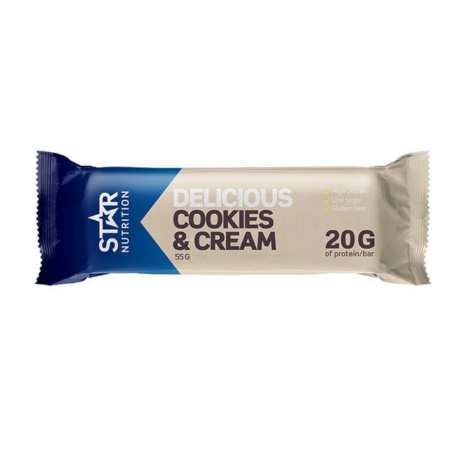 Star nutrition Cookies and cream protein bar Proteinbar 55 g Cookies & Cream