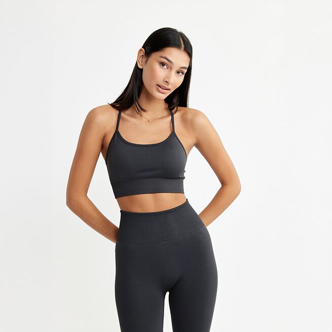 Signature Seamless Bra, Iron Grey, XS Sport-Bh Grå