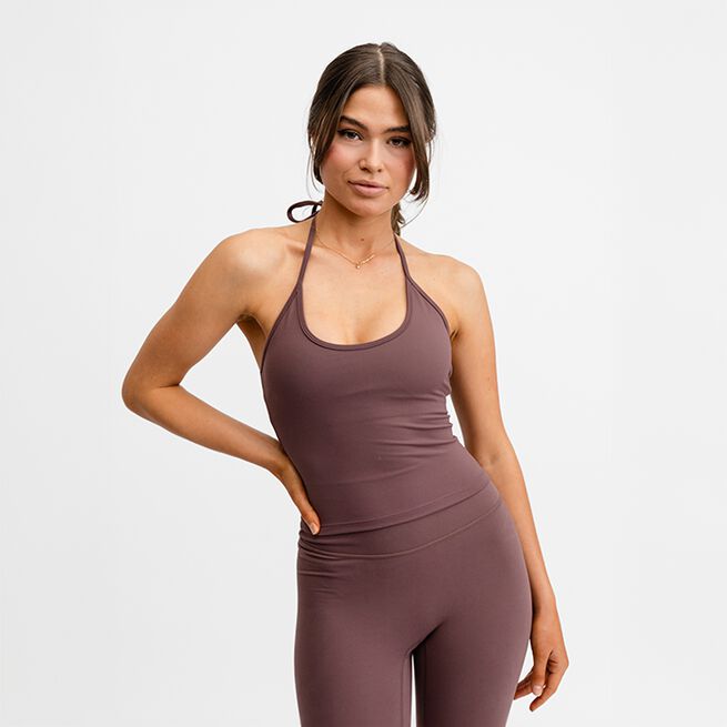 Butter Soft Halterneck Top, Dark Mauve, XS Träningslinne Ljuslila