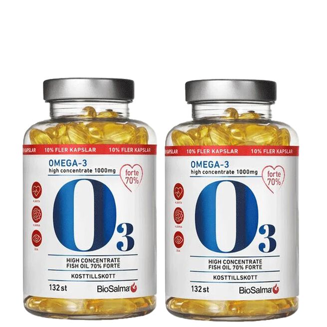 2 x Omega3 Forte 70% 1000 mg 132 kapslar 2 x Omega3 Forte 70% 1000 mg 132 kapslar