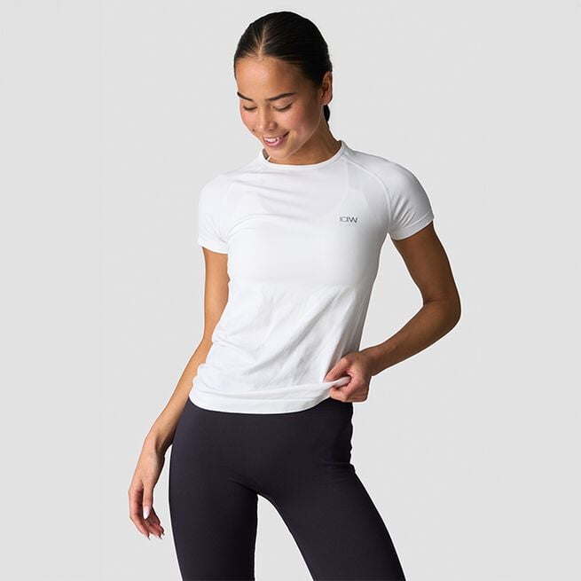 Define Seamless High Neck T-shirt, White, L Seamless T-shirt Vit