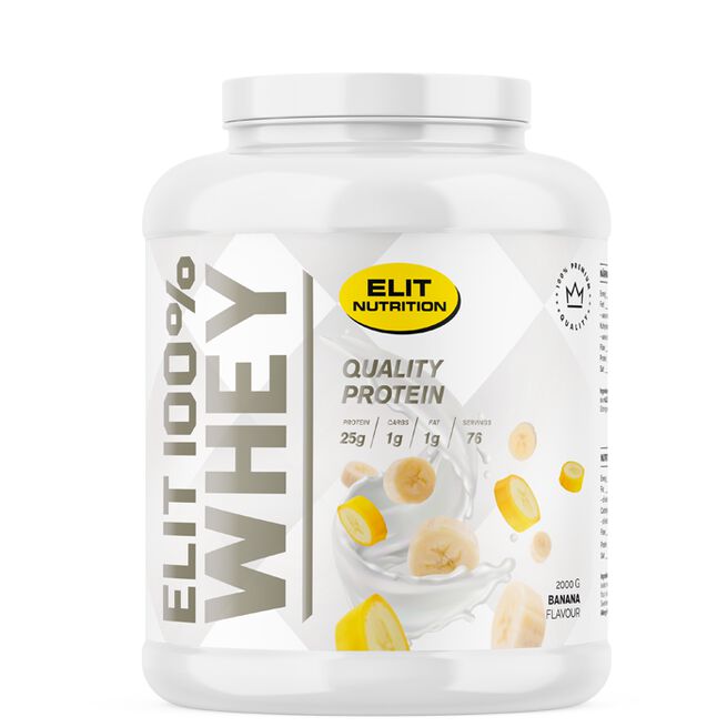 ELIT 100% Whey, 2000 g, Banana ELIT 100% Whey Vassleprotein 2000 g Banana