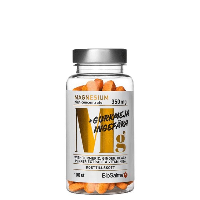 Magnesium 350 mg + Gurkmeja Ingefära 100 tabletter Magnesium 350 mg + Gurkmeja Ingefära 100 tabletter