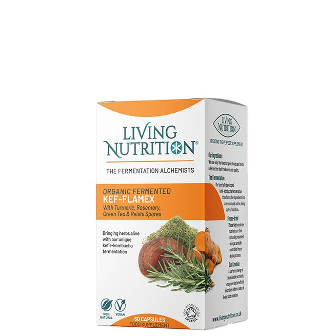 Living Nutrition Organic Fermented Kef-Flamex, 60 kapsel