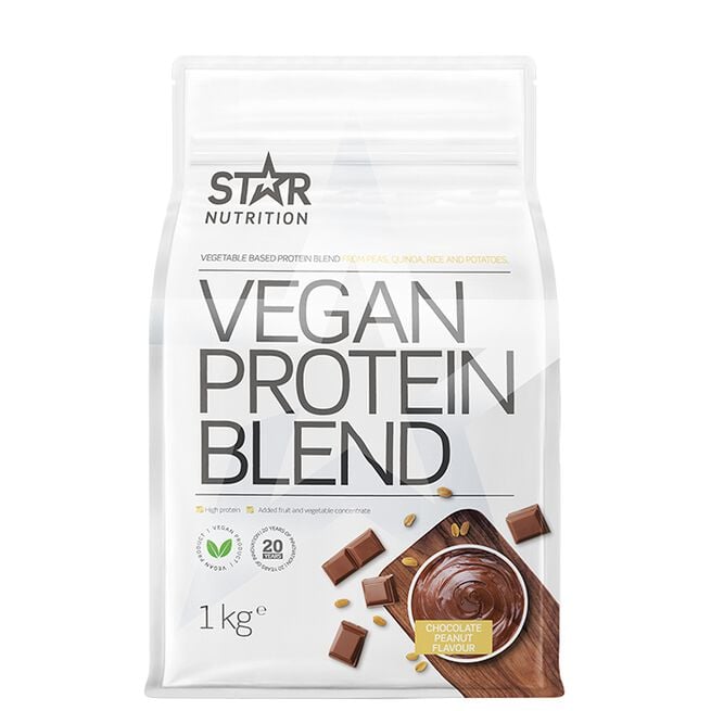 Vegan Protein Blend, Chocolate Peanut, 1 kg (NEW) Vegan Protein Blend 1 kg Chocolate Peanut