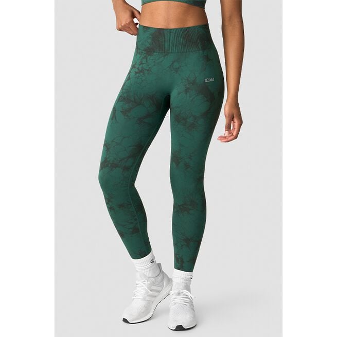 Define Seamless Tie Dye Tights, Hunter Green, XS Define Träningstights Grön