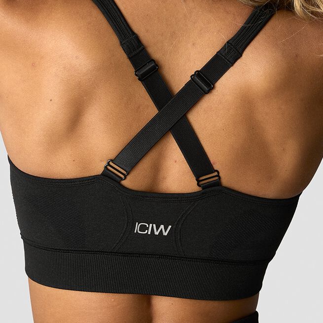 ICIW Soft Seamless Adjustable Sports Bra, Black Soft Seamless Justerbar Sport-bh Svart