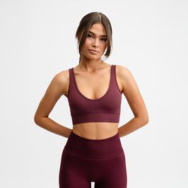 Seamless Deep V Bra, Redwood, XS  Sport-Bh Rödbrun