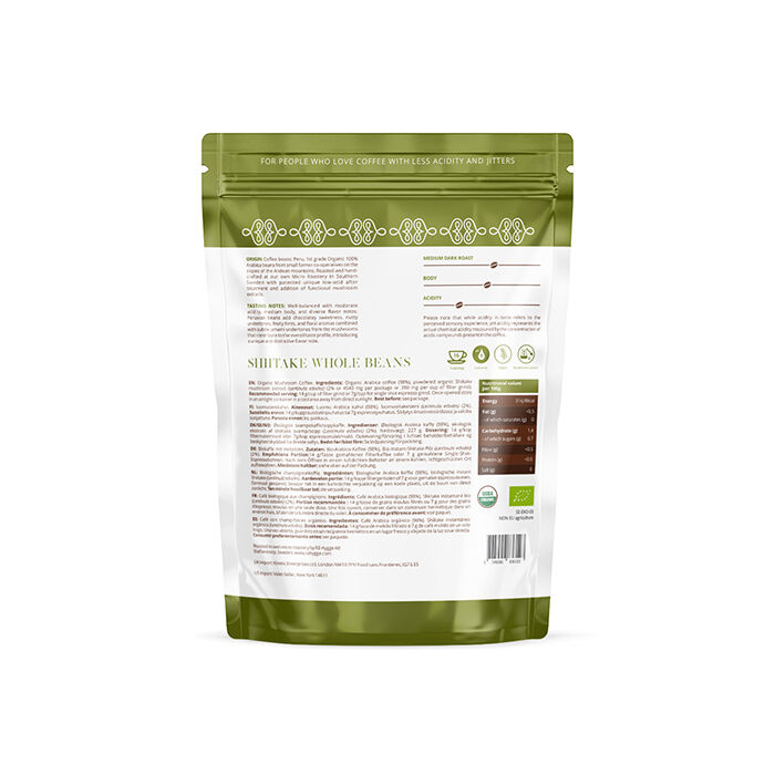 L&aring;gsyrlig Shiitake specialkaffe Hela b&ouml;nor EKO 227g