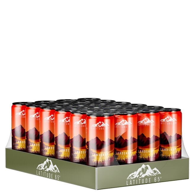 24 x Latitude 65, 330 ml, Landskap 24 x Latitude 65 Energidryck 330 ml Landskap - Persika/Mango