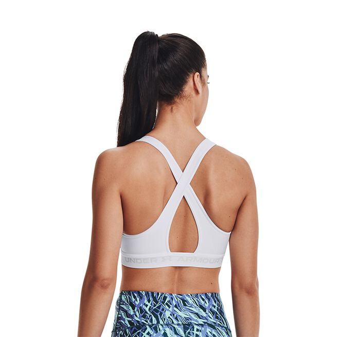 Under Armour UA Crossback Mid Bra White Halo Gray UA Crossback Mid Bra, White/Halo Gray