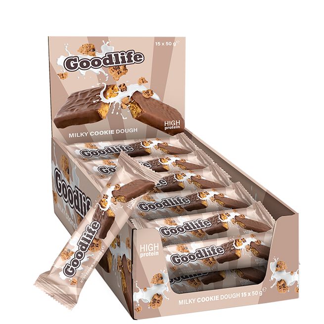 15 x Goodlife, 50 g, Milky Cookie Dough 15 x Proteinbar 50 g Milky Cookie Dough