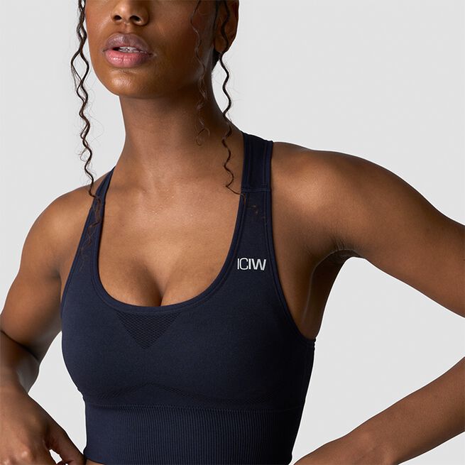 Divine Seamless Sports Bra, Navy, XS Seamless Sport-bh Marinblå