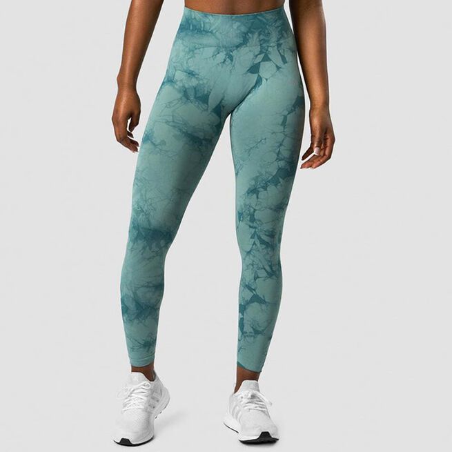ICIW Define Seamless Tie Dye Tights, Teal Define Träningstights Blågrön