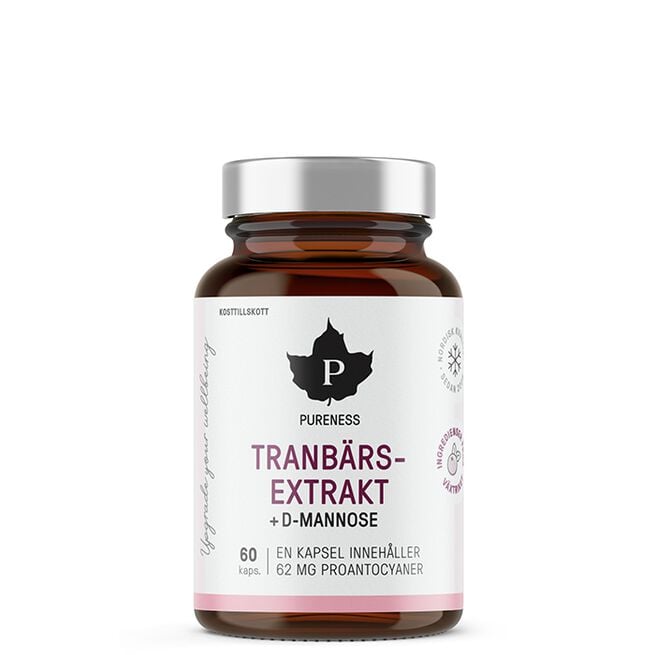 Pureness Tranbärsextrakt + D-mannose 60 kapslar Tranbärsextrakt + D-mannose 60 kapslar