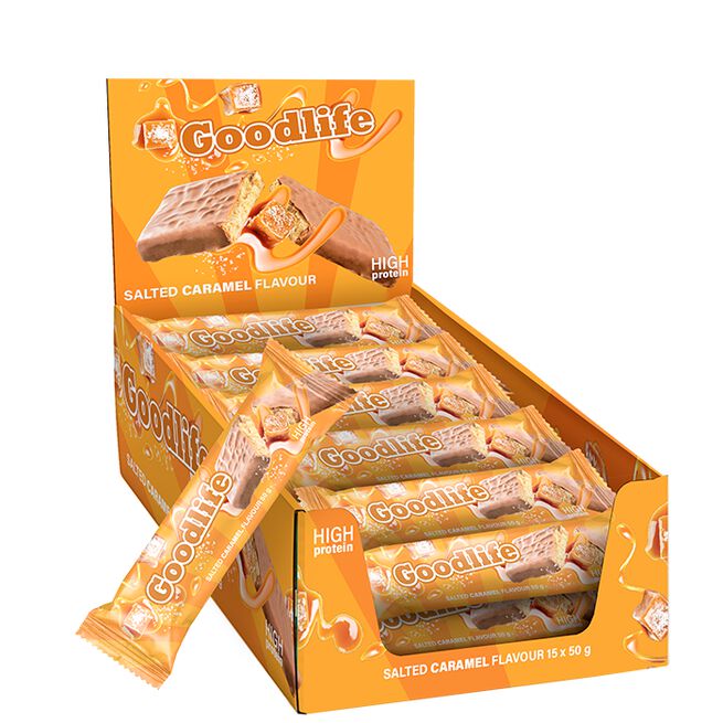 15 x Goodlife 50 g Salted Caramel 15 x Proteinbar 50 g Salted Caramel