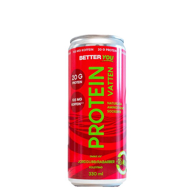 Proteinvatten Koffein - Jordgubb/Rabarber, 330 ml Proteinvatten Koffein 330 ml Jordgubb Rabarber