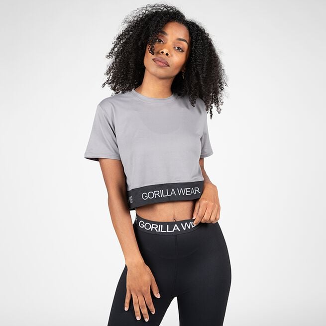 Gorilla Wear Colby Cropped T-Shirt, Grey Colby Cropped T-Shirt, Grey