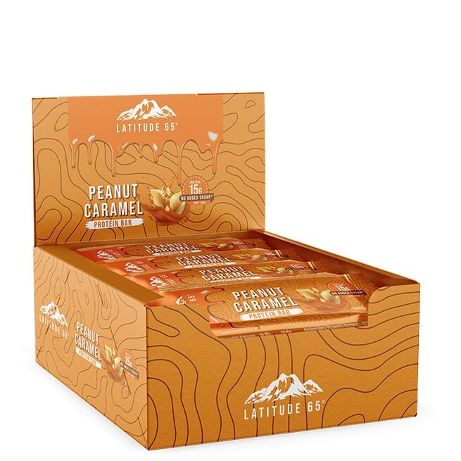 12 x Latitude 65 Protein Bar, 45 g Peanut Caramel 12 x Latitude 65 Protein Bar, 45 g Peanut Caramel
