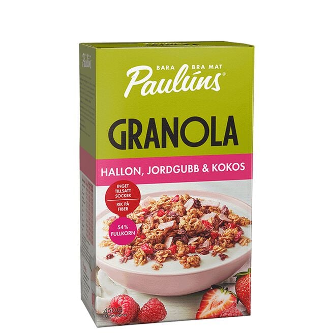 Granola Hallon Jordgubb Kokos 450 g Granola Hallon Jordgubb Kokos 450 g
