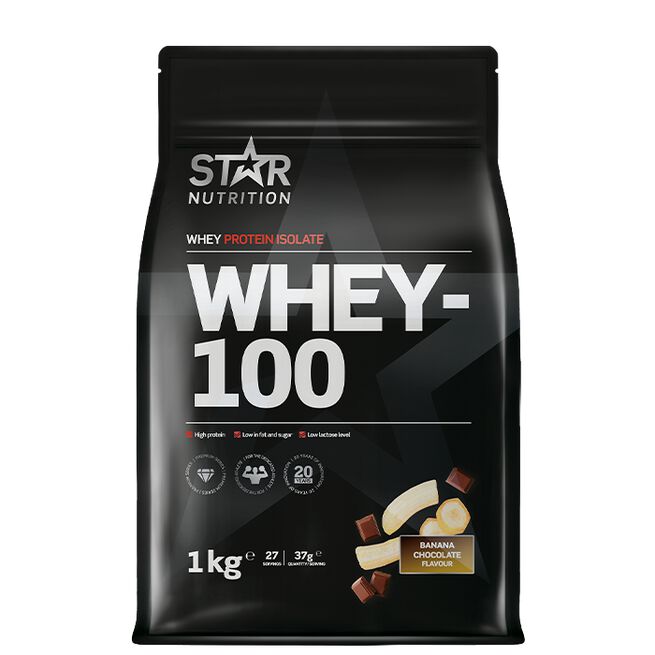 Whey-100, 4 kg, Banana Chocolate Whey-100 Vassleprotein 4 kg Banana Chocolate