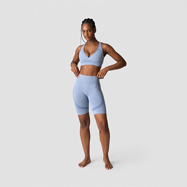 Soft Seamless Biker Shorts, Metal Blue Melange, L  Soft Seamless Cykelshorts Blå