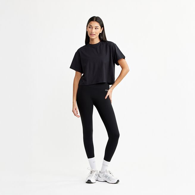 Butter Soft Cropped Tee, Black, XS  Butter T-shirt Svart