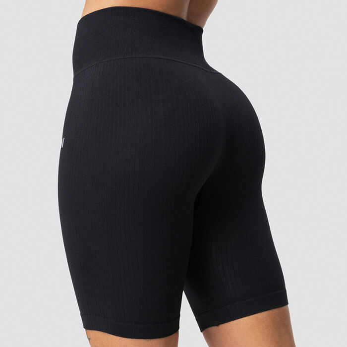 Ribbed Define Seamless Biker Shorts, Black