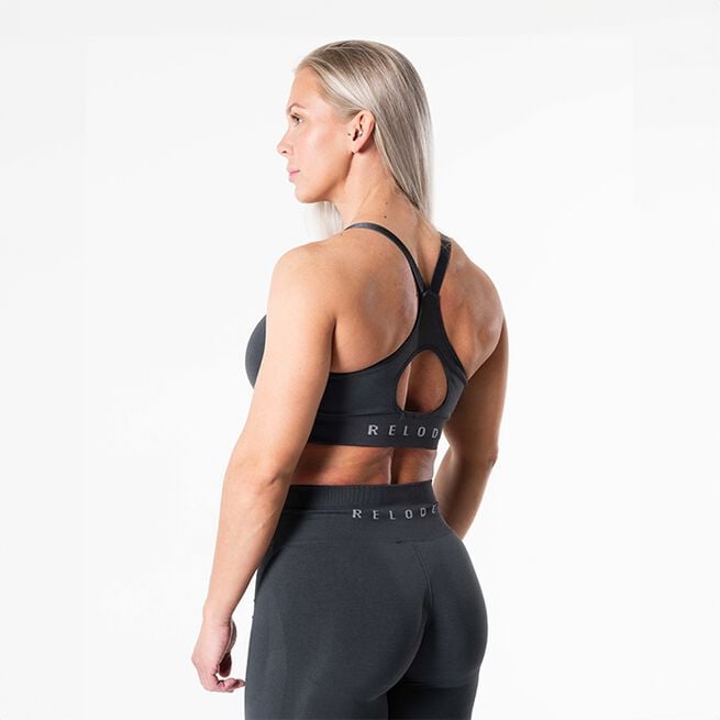 Relode Prime Scrunch Top, Mörkgrå, L Prime Scrunch Sport-bh Mörkgrå