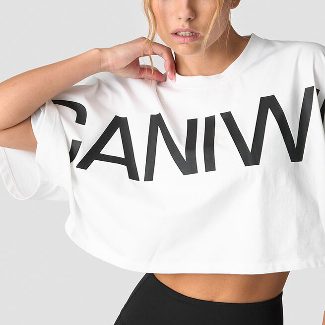 ICIW	Contrast Cropped Logo T-shirt, White Contrast Croppad T-shirt Vit