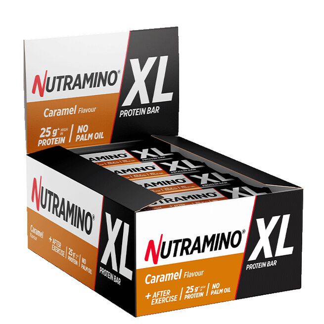 16 x Nutramino XL Proteinbar, 74 g, Caramel 16 x XL Proteinbar 74 g Caramel