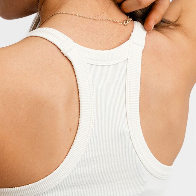 Ribbed Sports Tank Top, White, XS  Träningslinne Vit