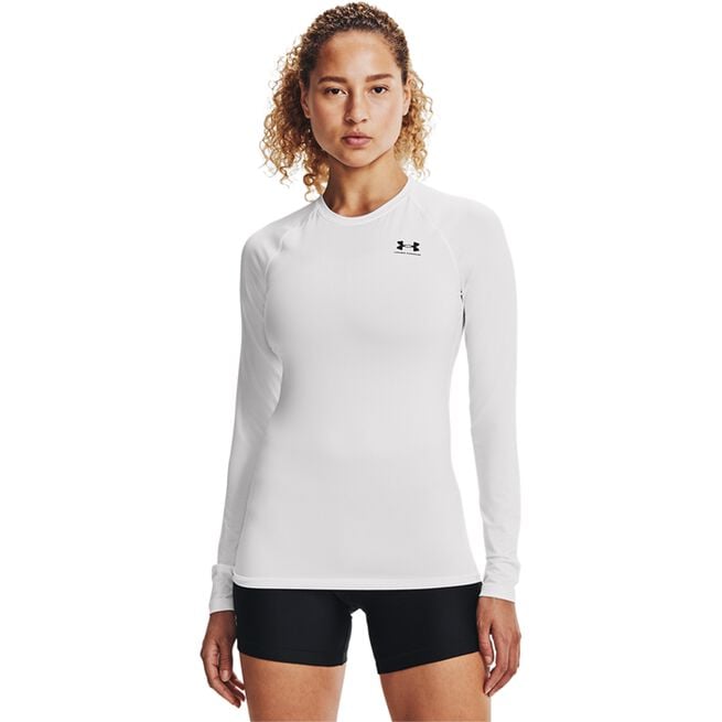 HeatGear Authentics Comp LS, White, L HG Armour Comp Mock Träningströja Vit