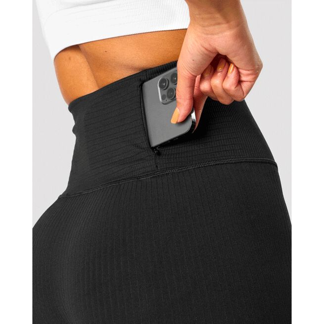 Ribbed Define Seamless Pocket Biker Shorts, Black  Ribbed Define Seamless Pocket Biker Shorts, Black
