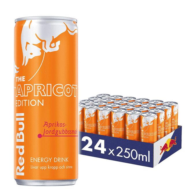 24 x Red Bull Energidryck, 250 ml, Apricot Edition 24 x Red Bull Energidryck, 250 ml, Apricot Edition Aprikos/Jordgubbe