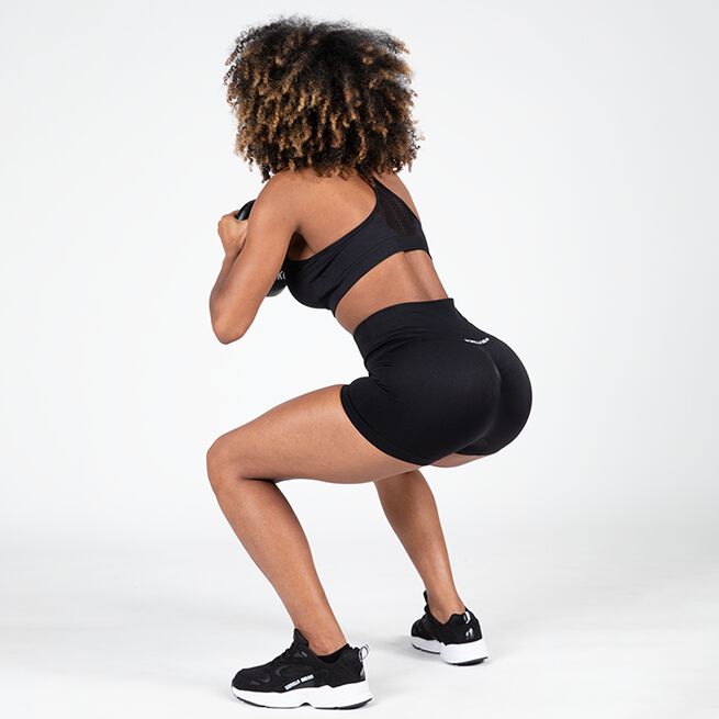 Gorilla Wear Quincy Seamless Shorts, Black Quincy Seamless Shorts, Black