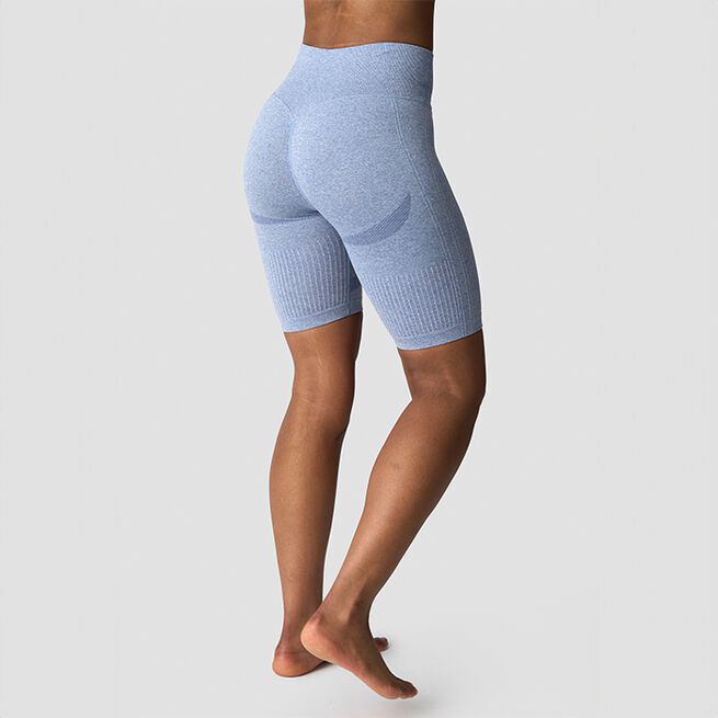 Soft Seamless Biker Shorts, Metal Blue Melange, L  Soft Seamless Cykelshorts Blå