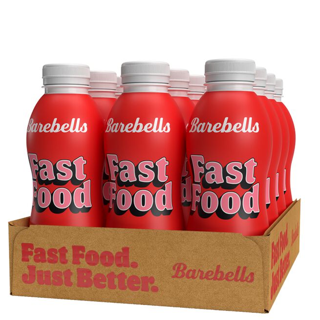 12 x Barebells FOOD, 500 ml, Strawberry 12 x Barebells Fast Food Måltidsersättning 500 ml Strawberry