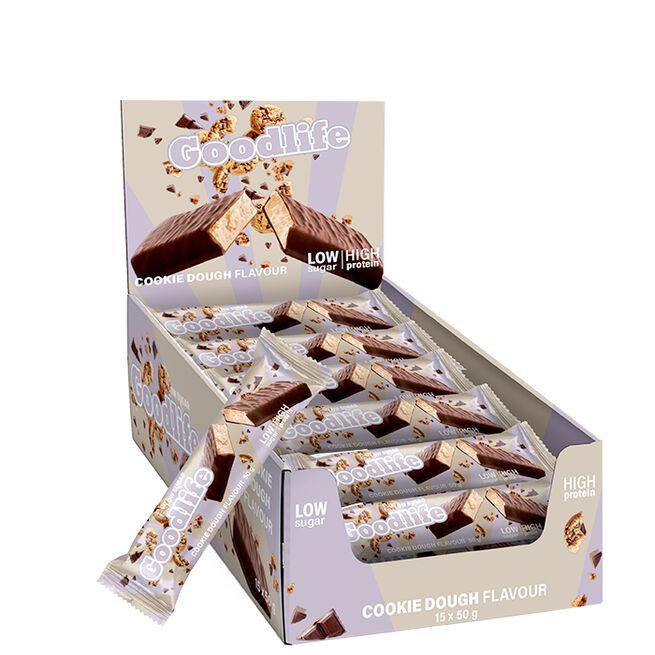 15 x Goodlife Low Sugar Proteinbar 50 g Cookie Dough 15 x Low Sugar Proteinbar 50 g Cookie Dough (NEW!)