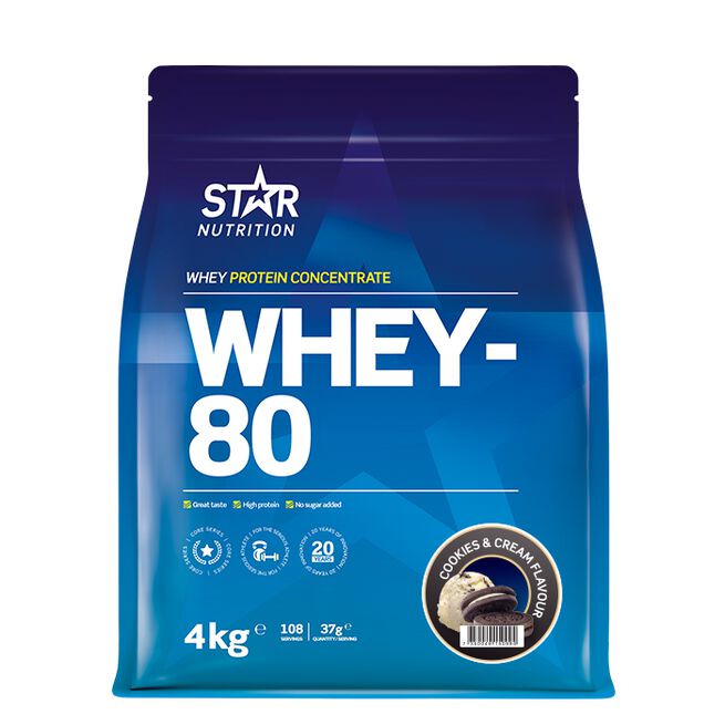 Star Nutrition Whey-80 4kg Whey-80 Vassleprotein 4 kg Cookies and Cream